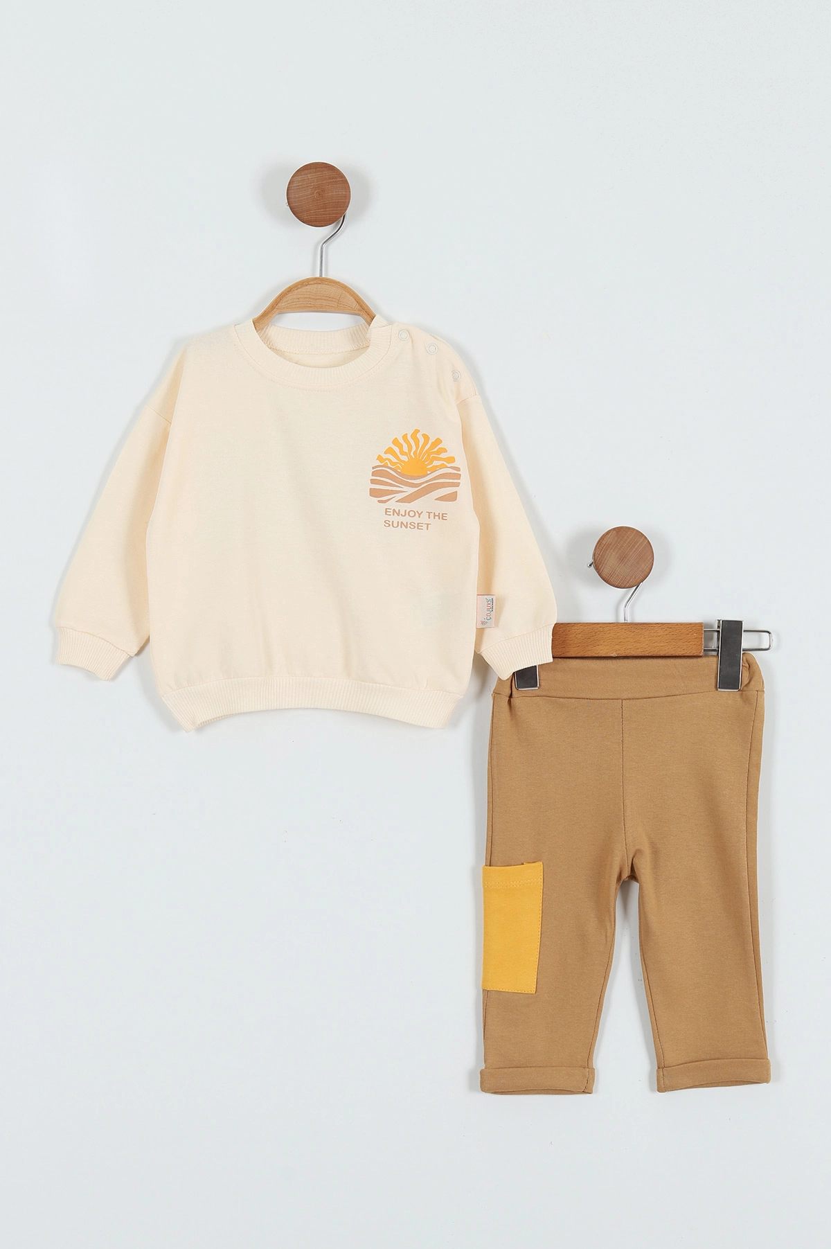 Krem (9-24 Ay) Güneş Baskılı Erkek Bebek Takım 288942