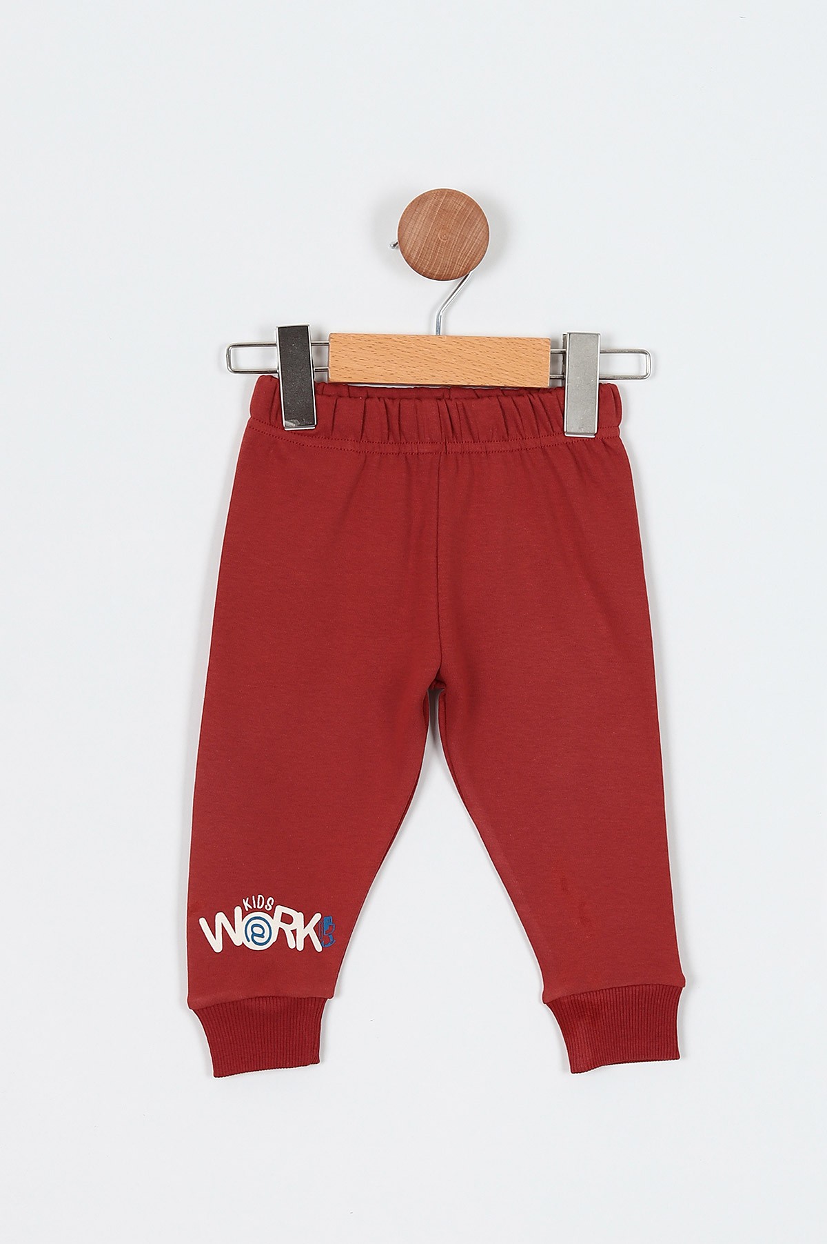 Krem (9-24 Ay) Work Baskılı Cep Detaylı İkili Erkek Bebe Takım 199194