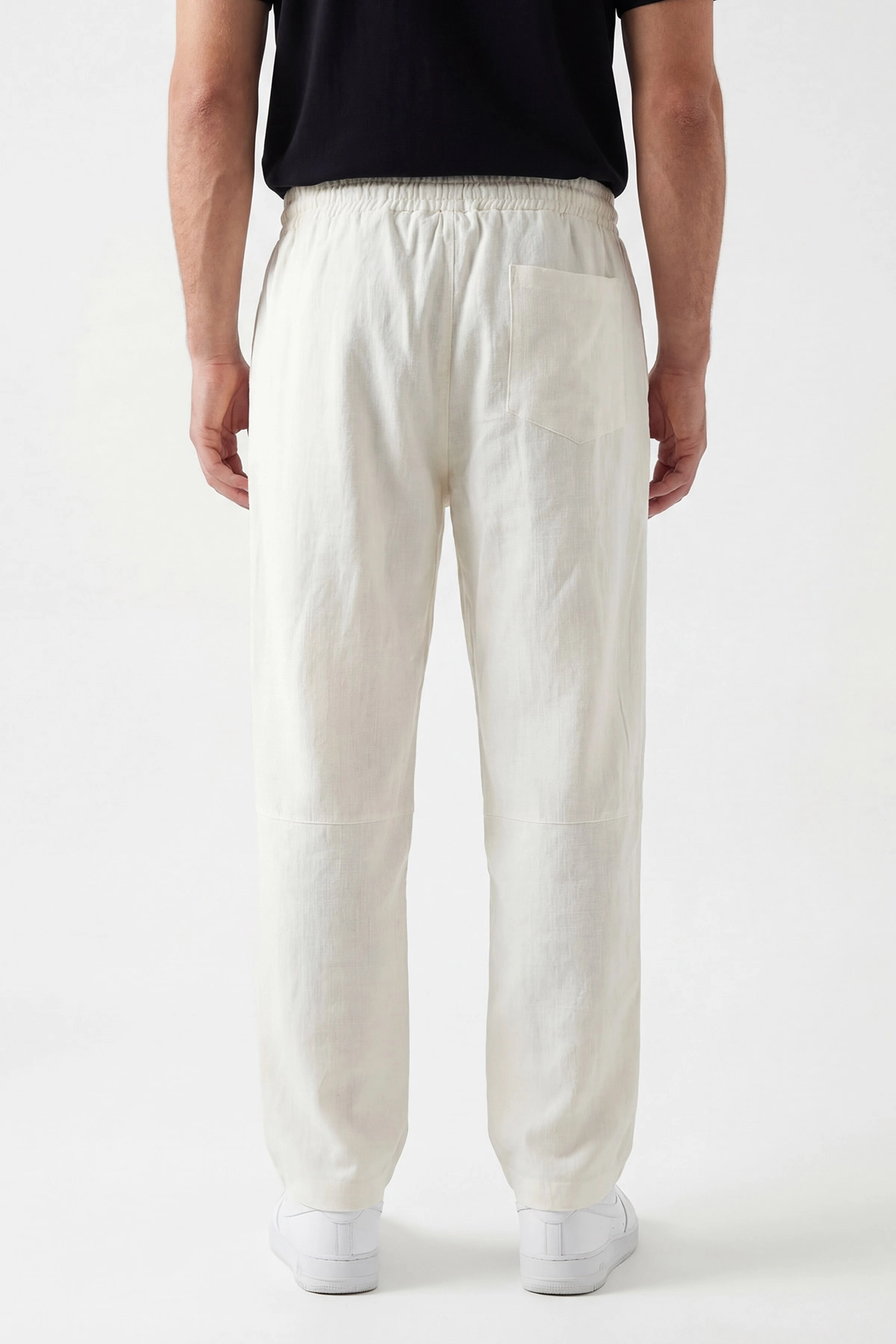 Krem Baggy Belden Bağlamalı Erkek Pantolon 445654