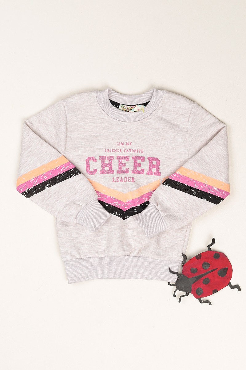 Krem Baskılı İçi Şardonlu Kız Çocuk Sweat 79468
