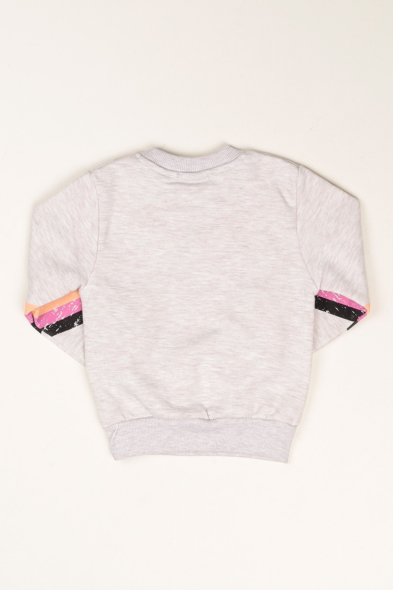 Krem Baskılı İçi Şardonlu Kız Çocuk Sweat 79468