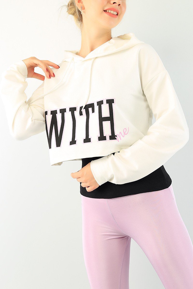 Krem Baskılı Sweat Askılı Atlet Bayan Takım 74940