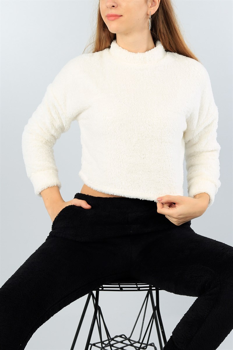 Krem Bayan Crop Yumoş Polar 45491