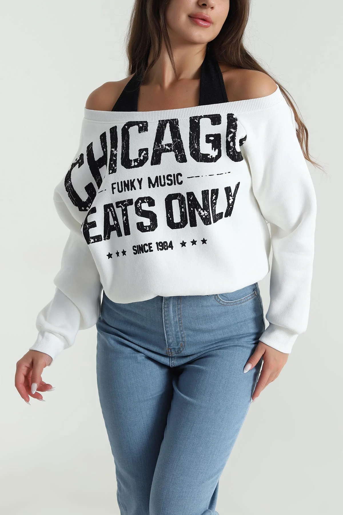 Krem İç Atletli Şardonlu Kadın Sweat 489129