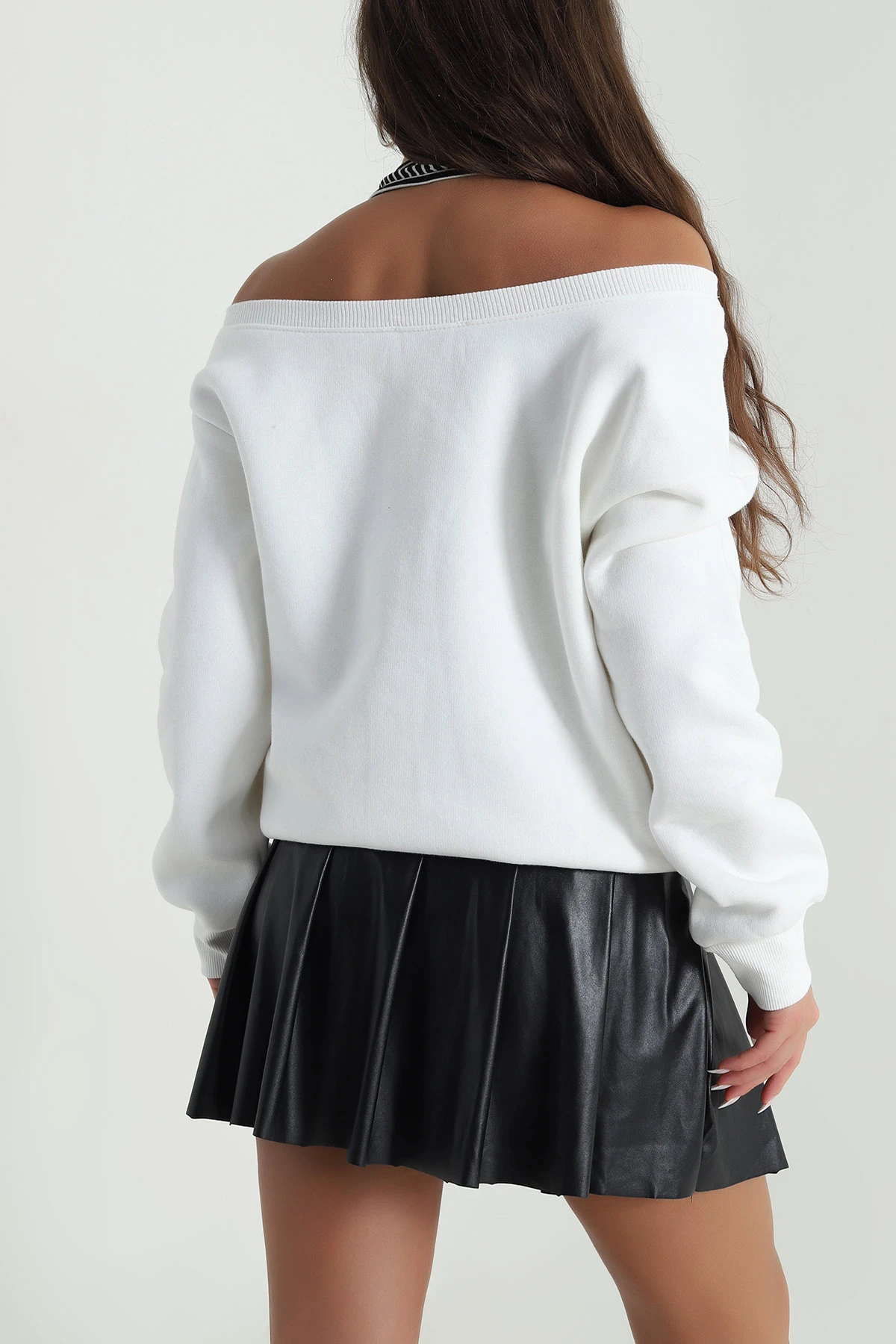 Krem İç Atletli Şardonlu Kadın Sweat 489134