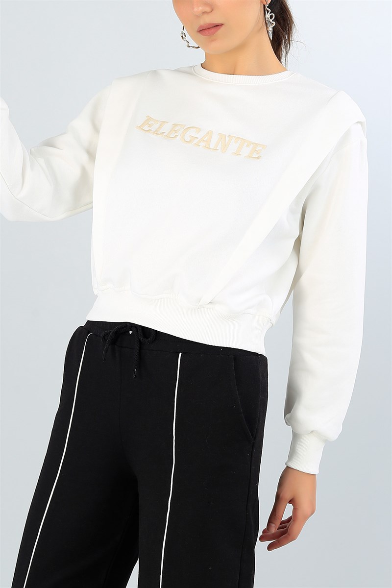 Krem İçi Şardonlu Bayan Sweat 44182
