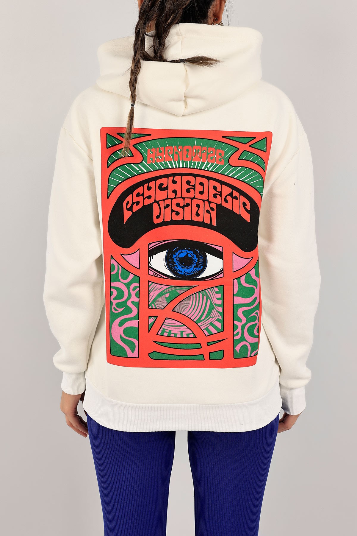 Krem Kapüşonlu İçi Şardonlu Bayan Sweat 143410