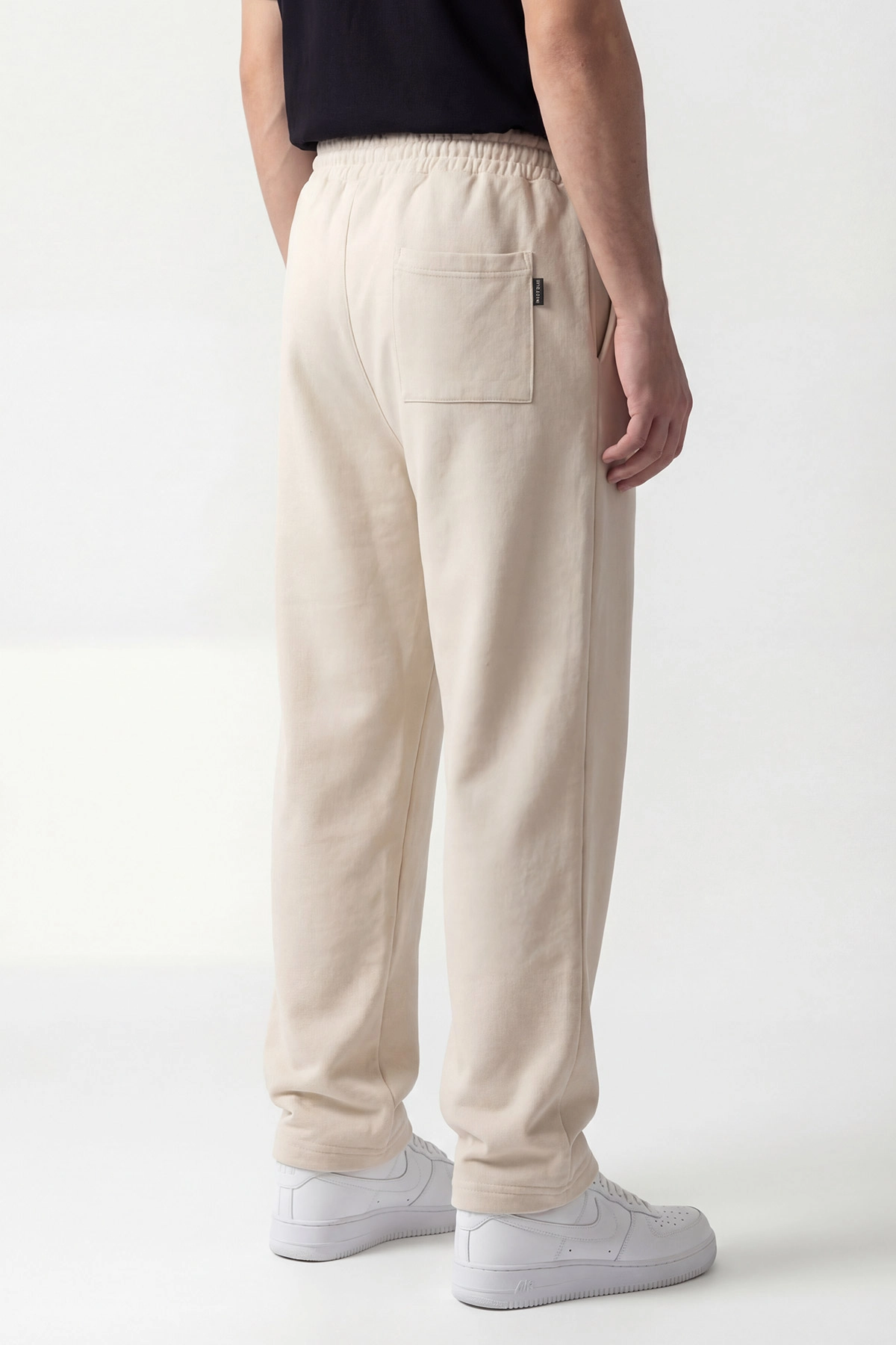 Krem Pike Kumaş Baggy Belden Bağlamalı Erkek Pantolon 442075