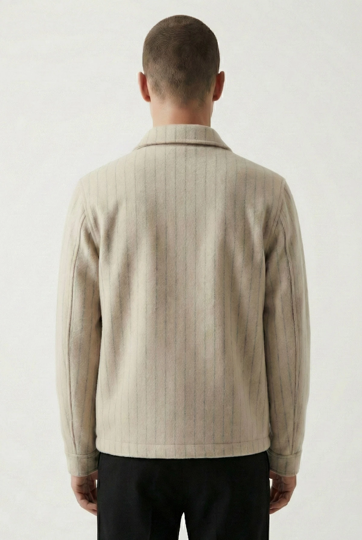 Krem Relaxed Fit İçi Astarlı Erkek Kaşe Ceket 418928