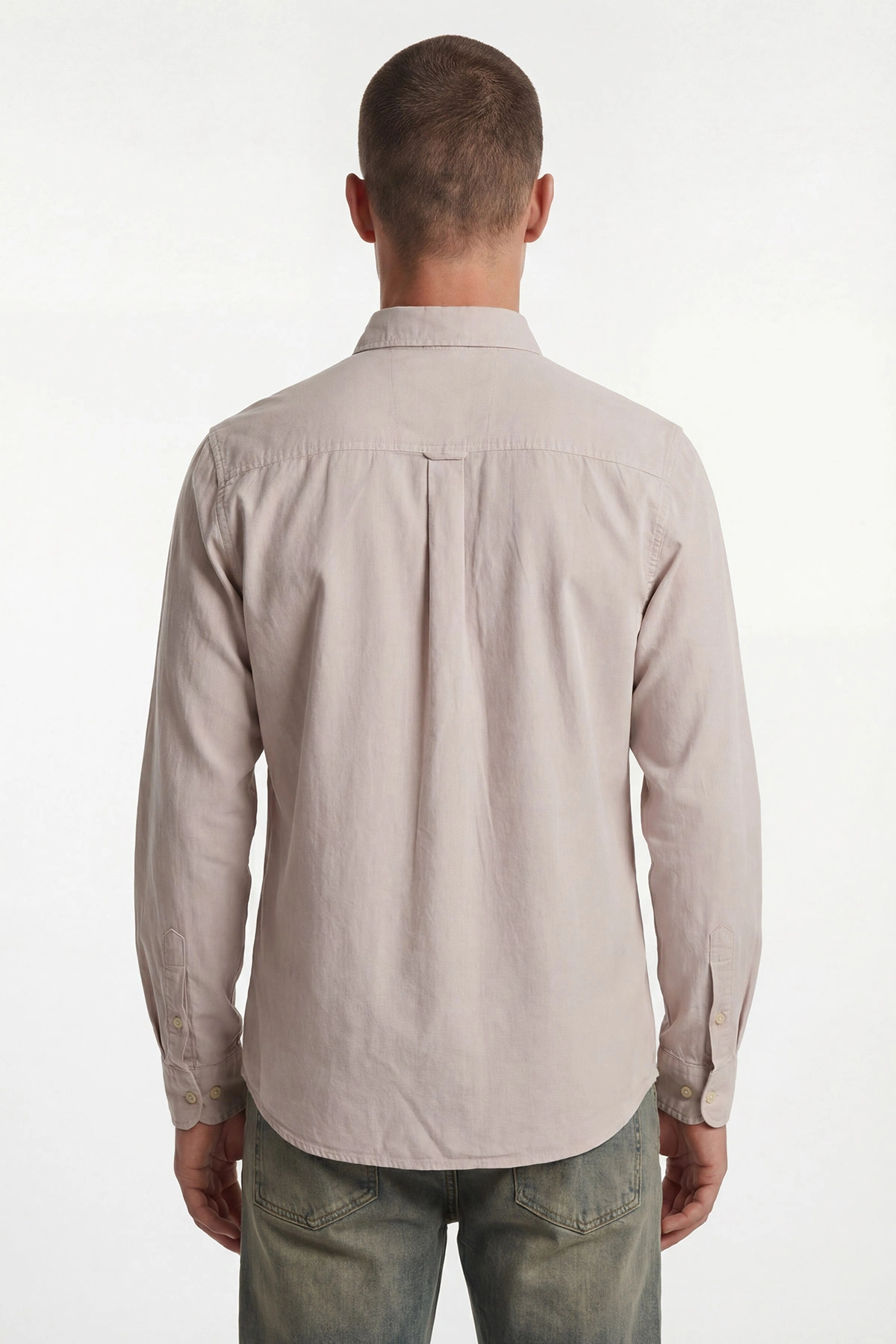 Krem Şambre Kumaş Relaxed Fit Erkek Gömlek 435908