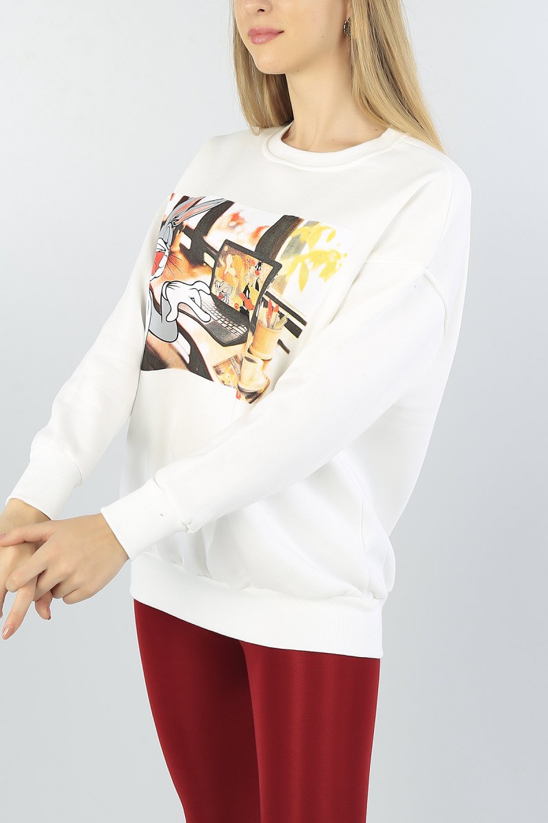 Krem Şardonlu Bayan Salaş Sweat 51800
