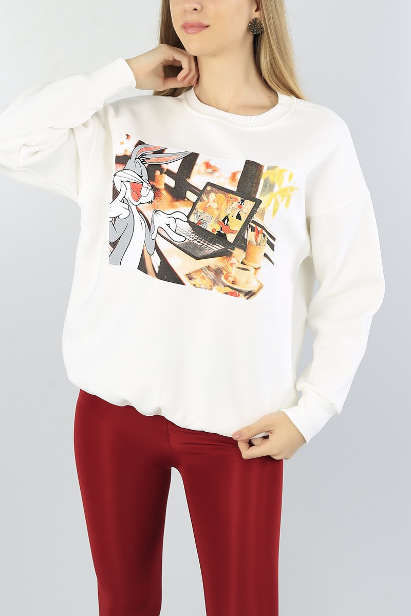 Krem Şardonlu Bayan Salaş Sweat 51800