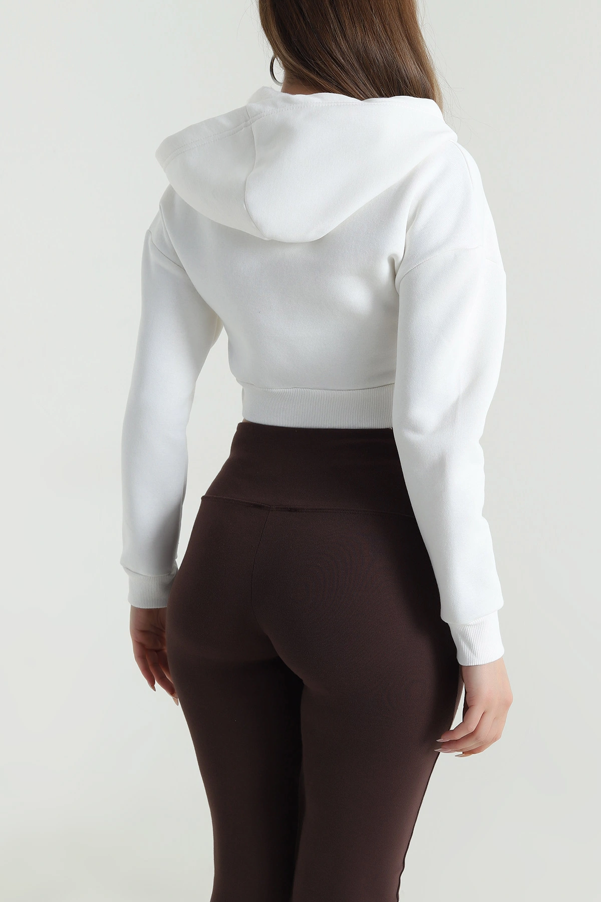 Krem Şardonlu Korse Dikişli Kadın Sweat 489464