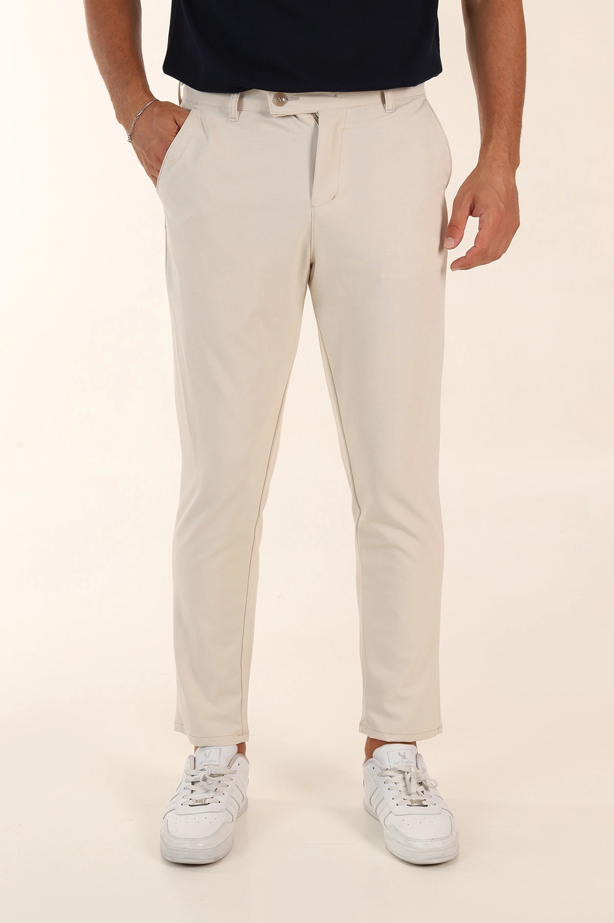 Krem Slim Fit Erkek Kumaş Pantolon 391135