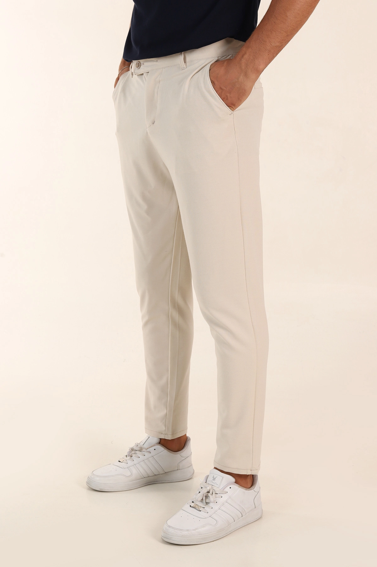 Krem Slim Fit Erkek Kumaş Pantolon 391135