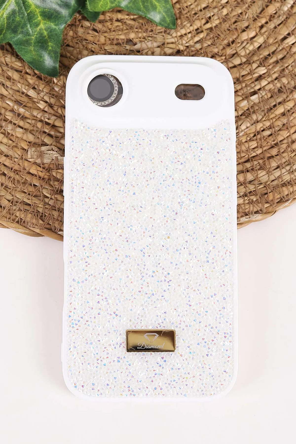 Krem TeknoCase İPhone 17 Air Uyumlu Ella Diamond Case Serisi Lens Hediyeli Sert Silikon Telefon Kılıfı 457837