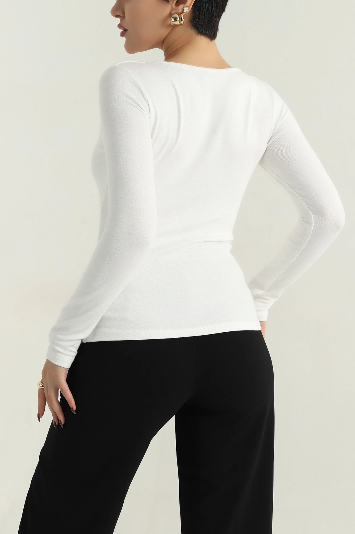 Krem Tokalı Oysho Kadın Badi Bluz 412550