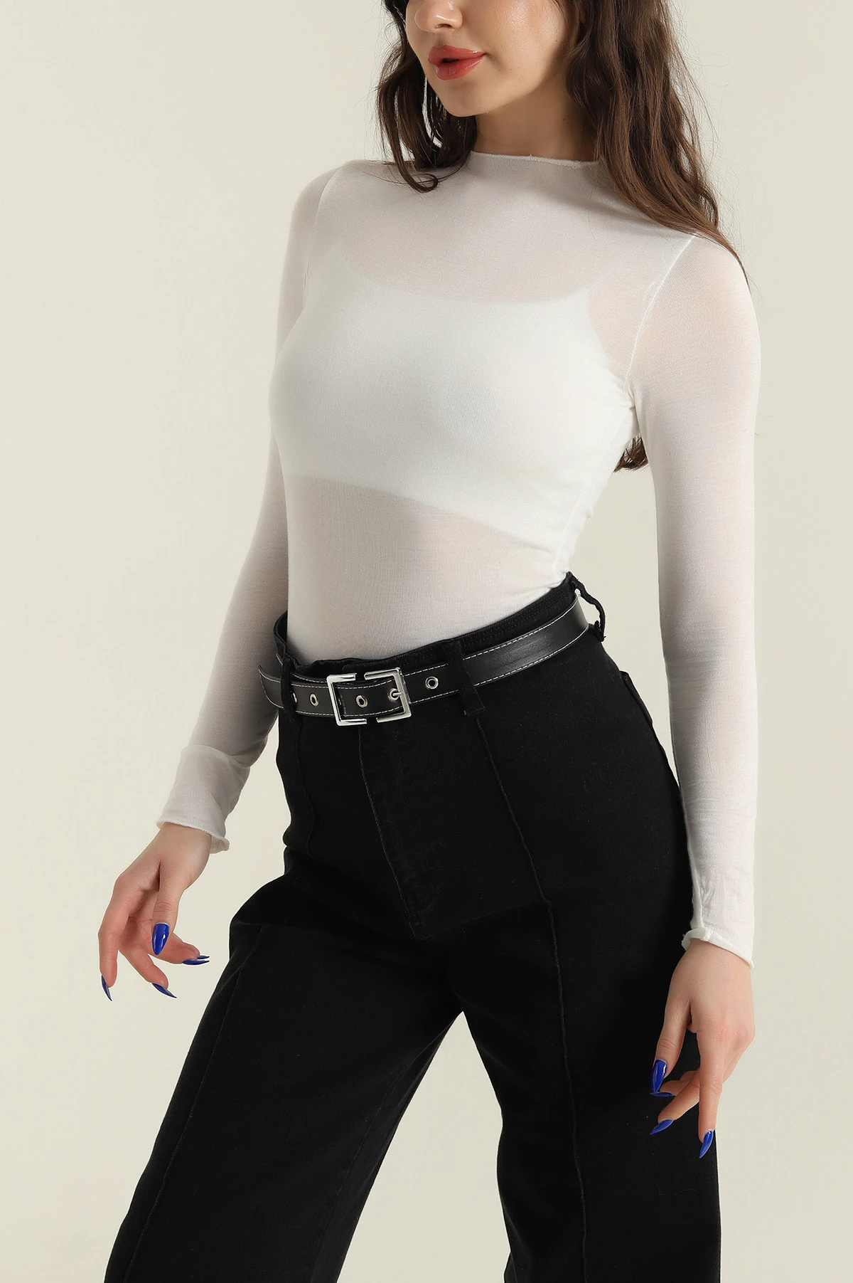 Krem Transparan Kadın Bluz 426054