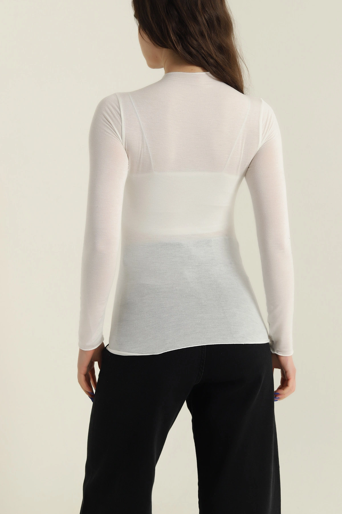 Krem Transparan Kadın Bluz 426054