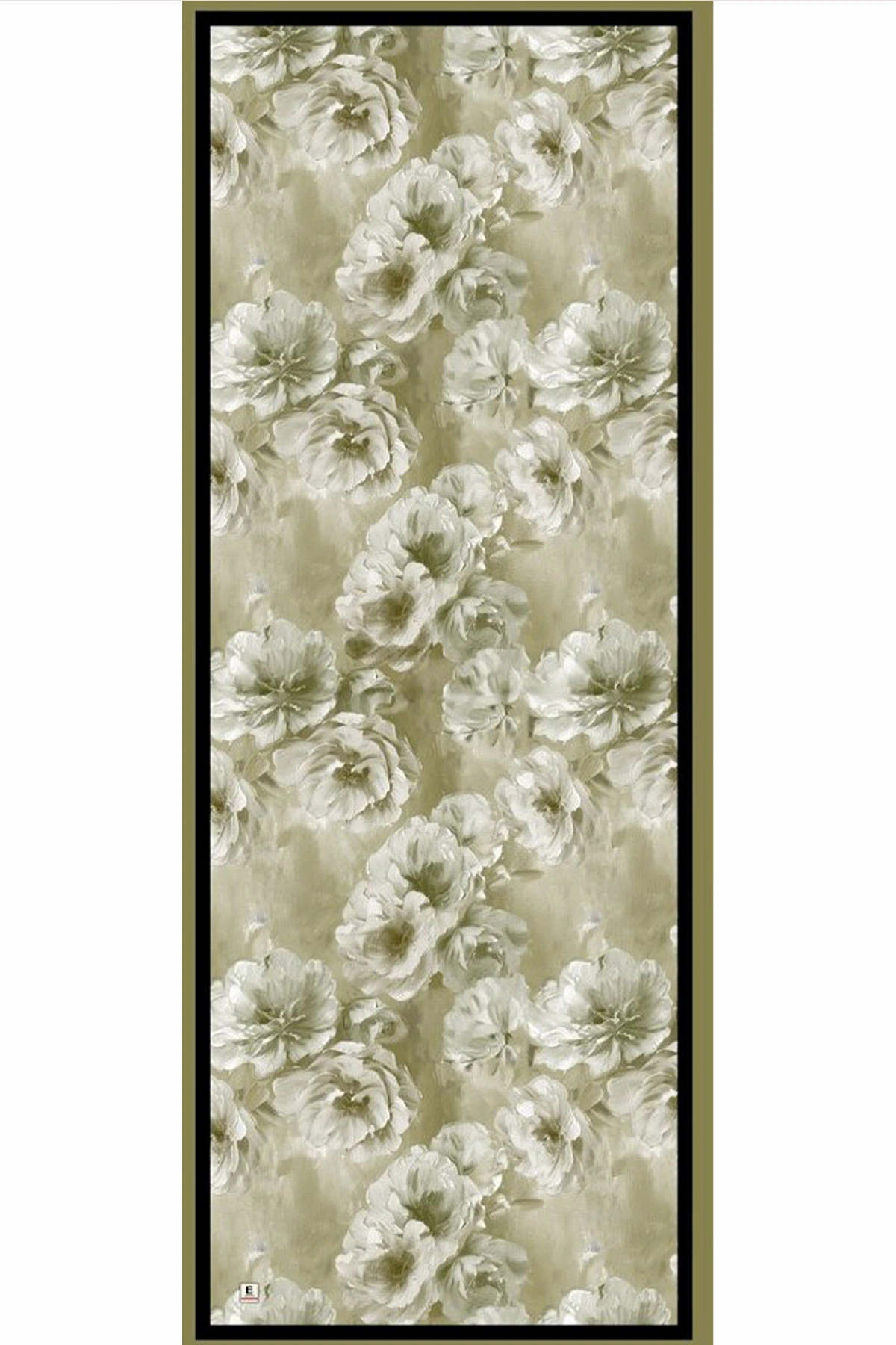 Küf Yeşil 70x180 Cm Dijital Baskılı Çiçek Desen Soft Şal 482112