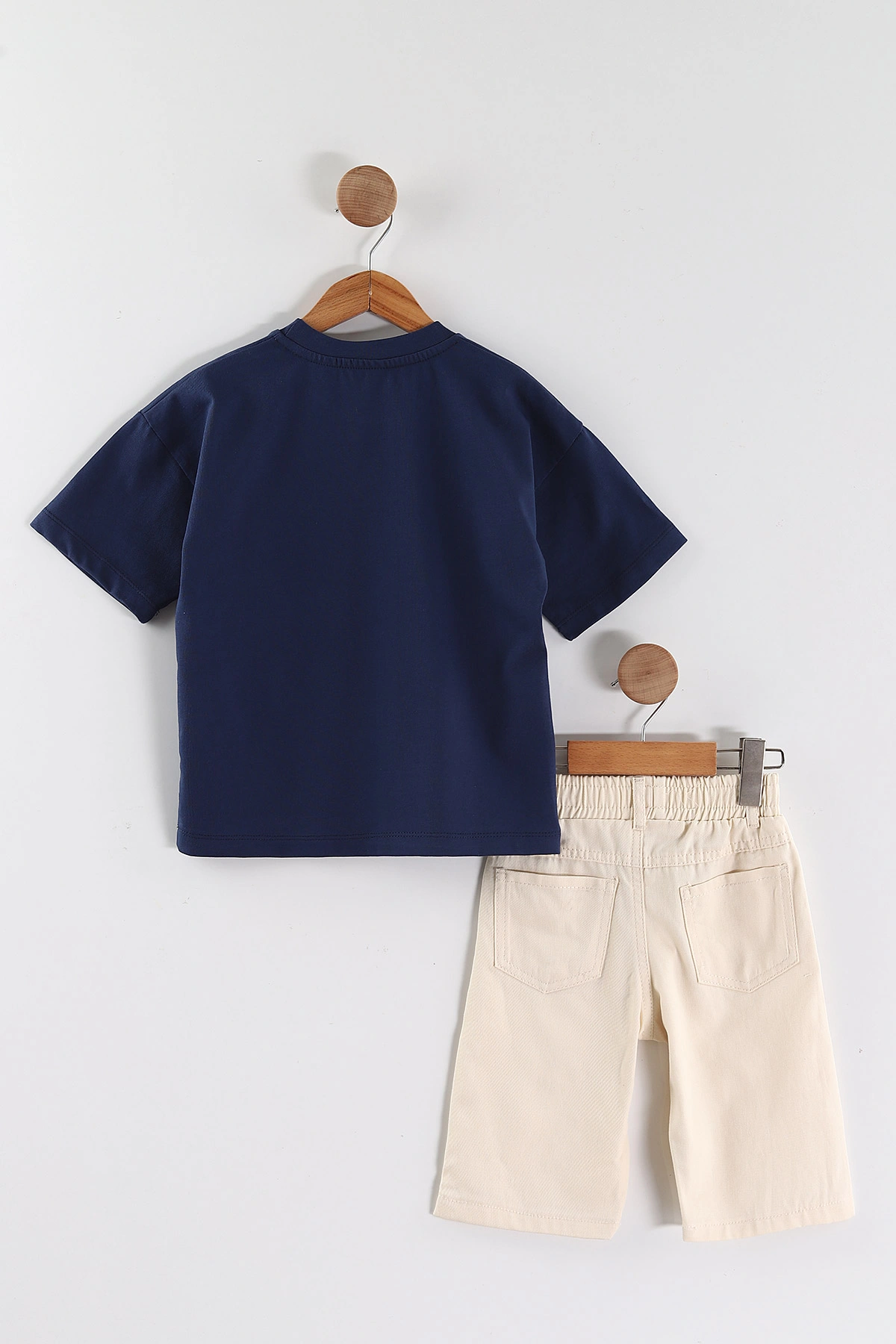 Lacivert (2-10 Yaş)Baskılı Gabardin Şortlu Erkek Çocuk Takım 457411