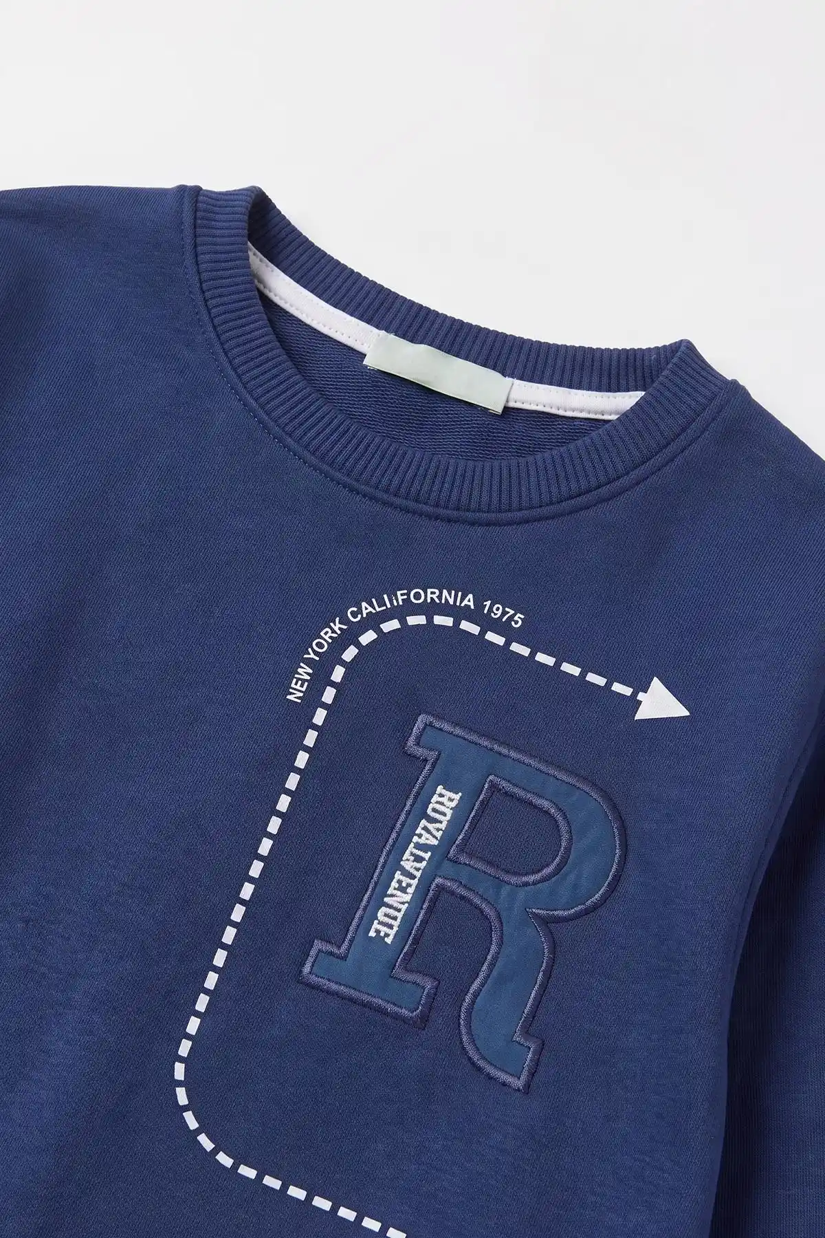 Lacivert (2-12 Yaş) R Nakışlı  İçi Şardonlu Erkek  Çocuk Sweatshirt 483308