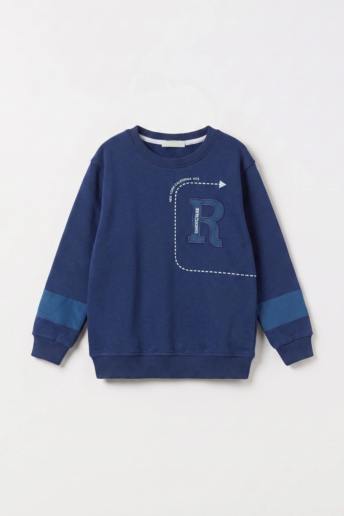 Lacivert (2-12 Yaş) R Nakışlı İçi Şardonlu Erkek Çocuk Sweatshirt 483308