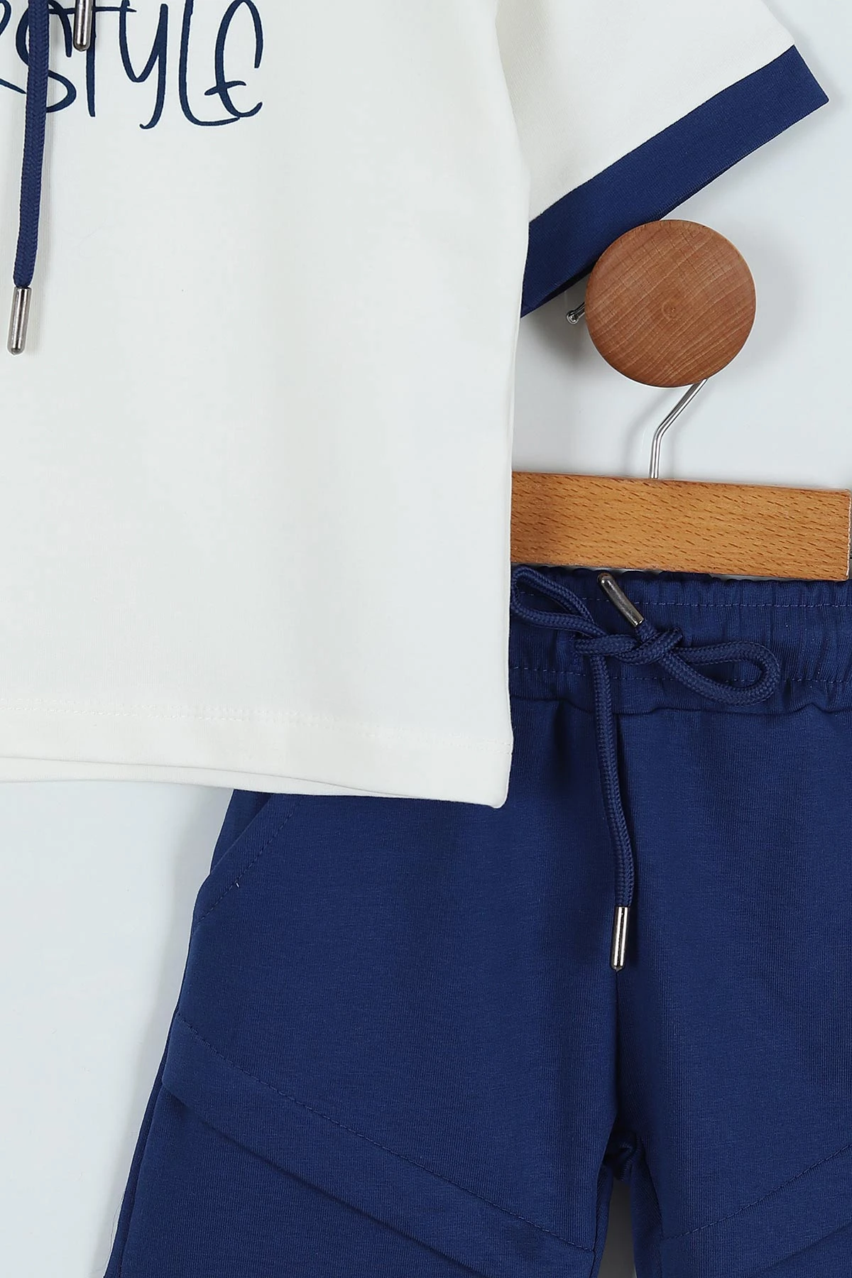 Lacivert (2-5 Yaş) Ourstyle Baskılı Kapüşonlu Erkek Çocuk Takım 271474
