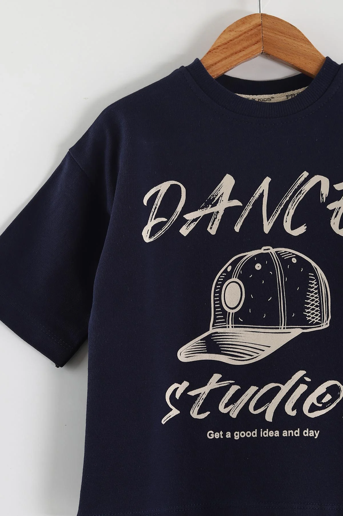 Lacivert (2-6 Yaş) Dance Studios Baskılı Şortlu Süprem Erkek Çocuk Yazlık Takım 438087