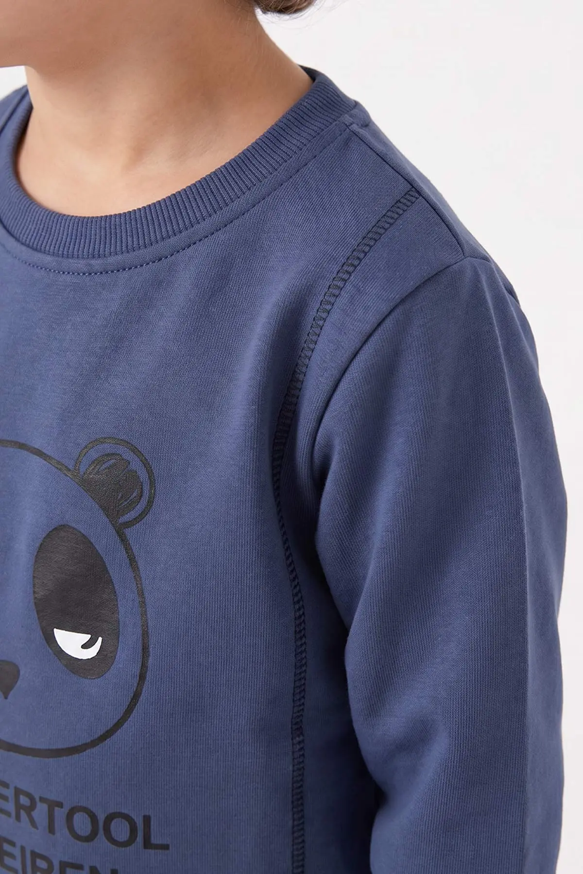 Lacivert (2-6 Yaş)Panda Baskılı 2 İp Erkek Çocuk Mevsimlik Takım 472732