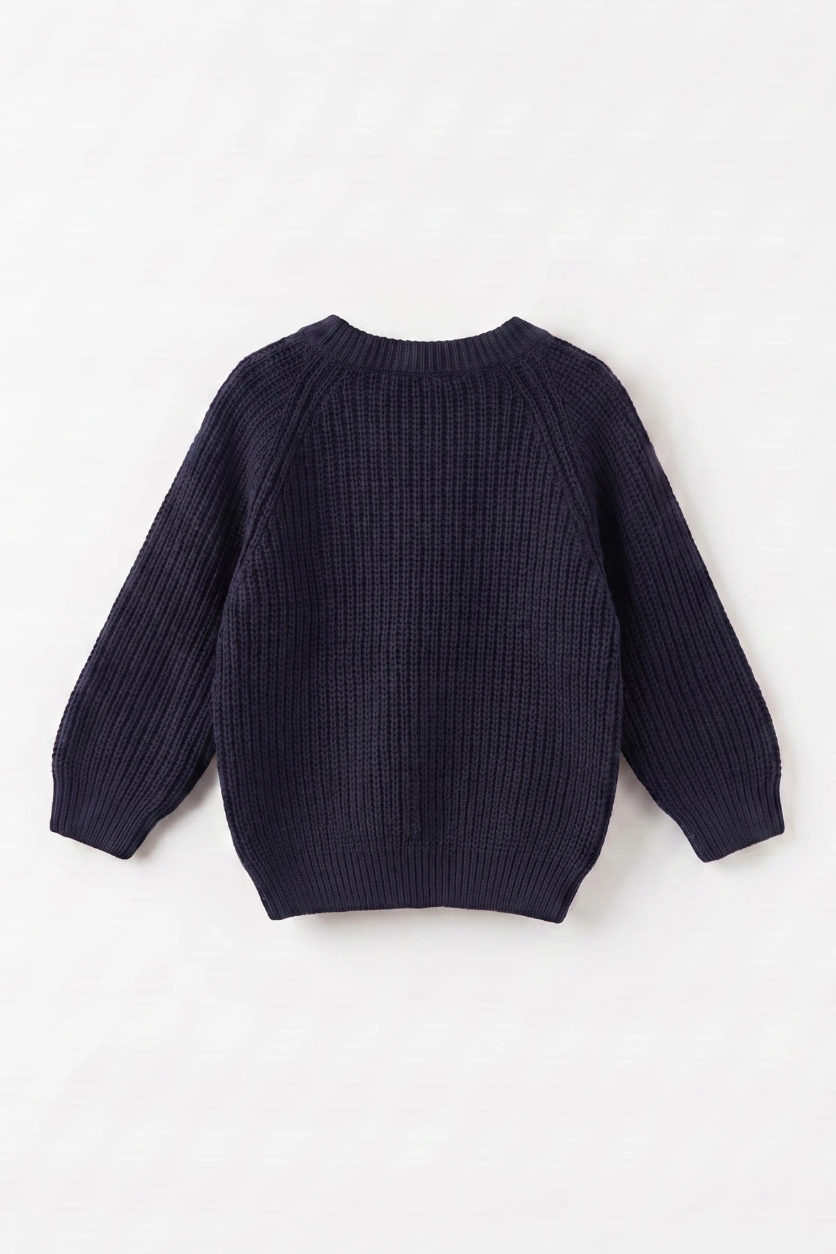 Lacivert (2-8 Yaş) Dikişsiz Selanik Örgülü Unisex Çocuk Kazak 474930