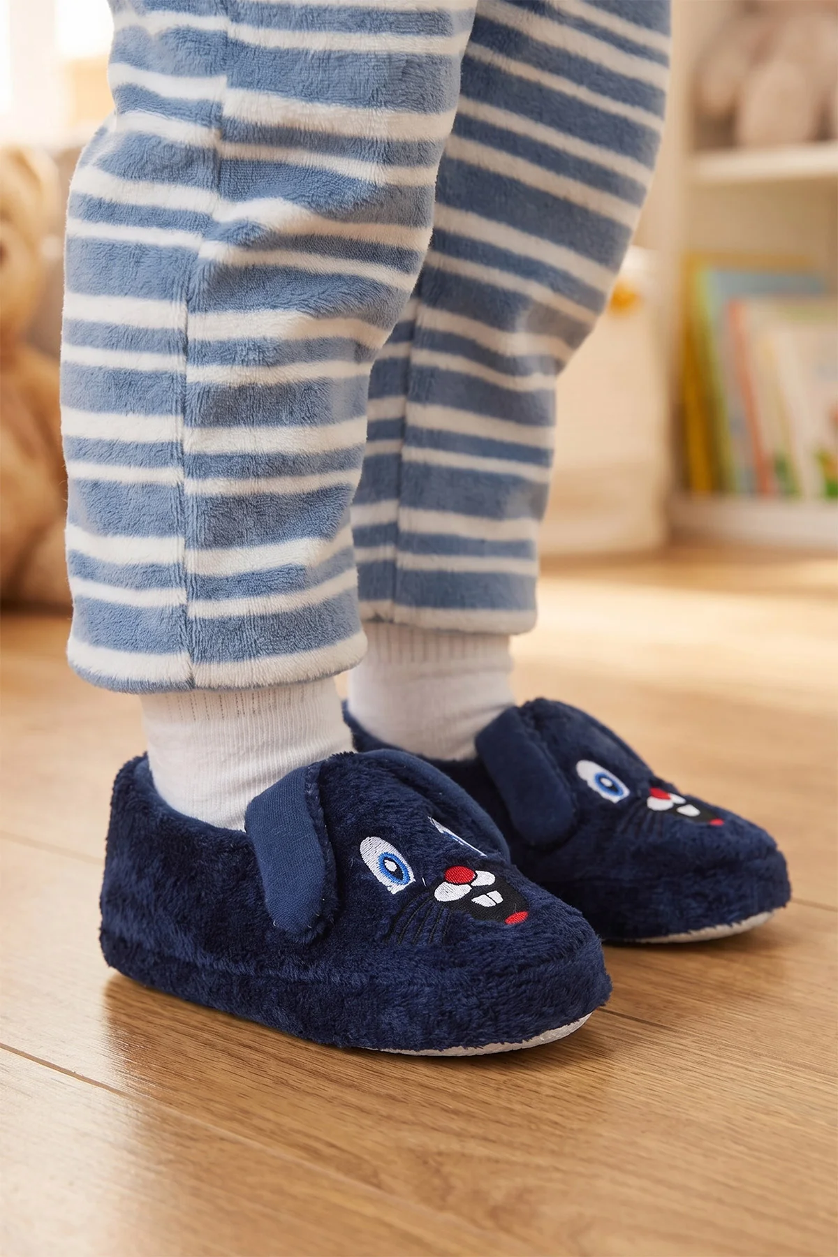 Lacivert ( 25 - 30 ) Peluş Figürlü Erkek Çocuk Panduf 488261
