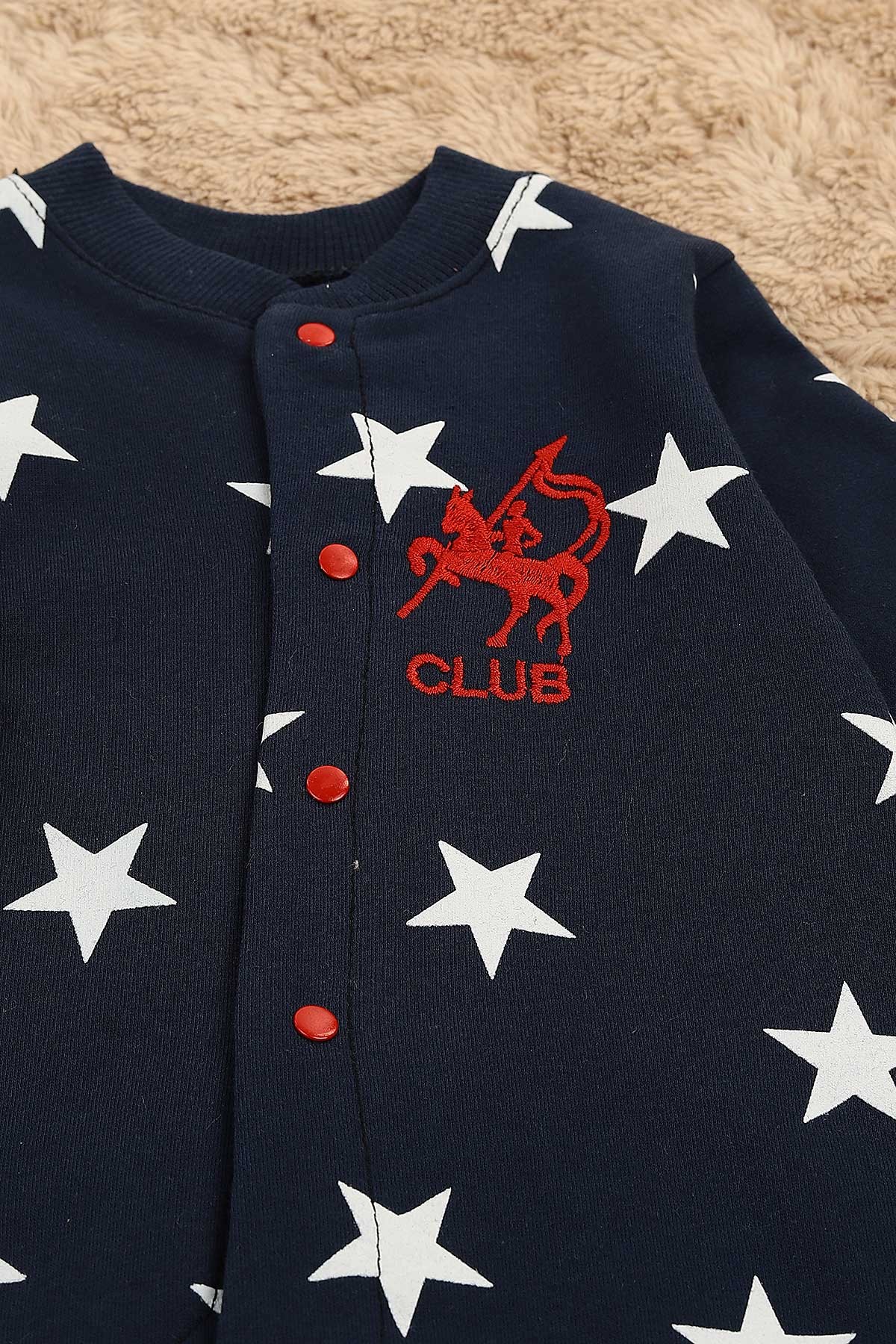 Lacivert (3-12 Ay) Yıldız Baskılı Clup Nakışlı Erkek Çocuk Tulum 152390
