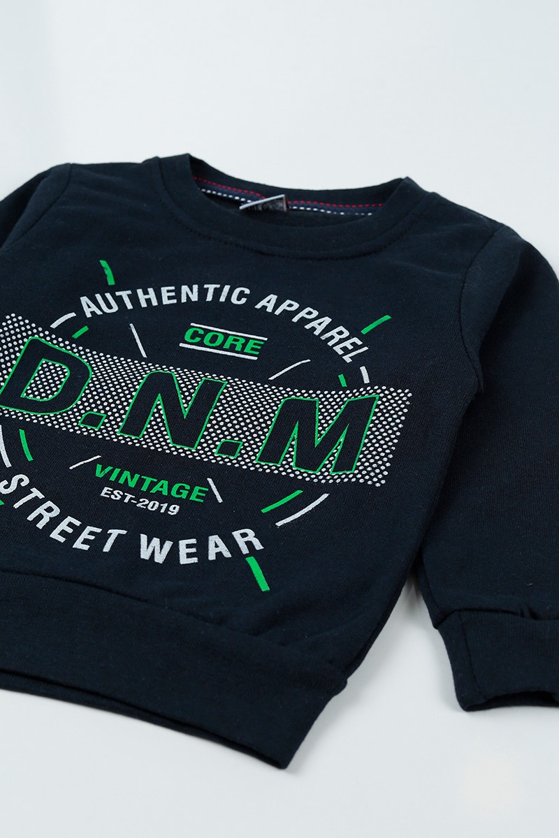 Lacivert (3-12 Yaş) DNM Baskılı Erkek Çocuk Sweatshirt 92623