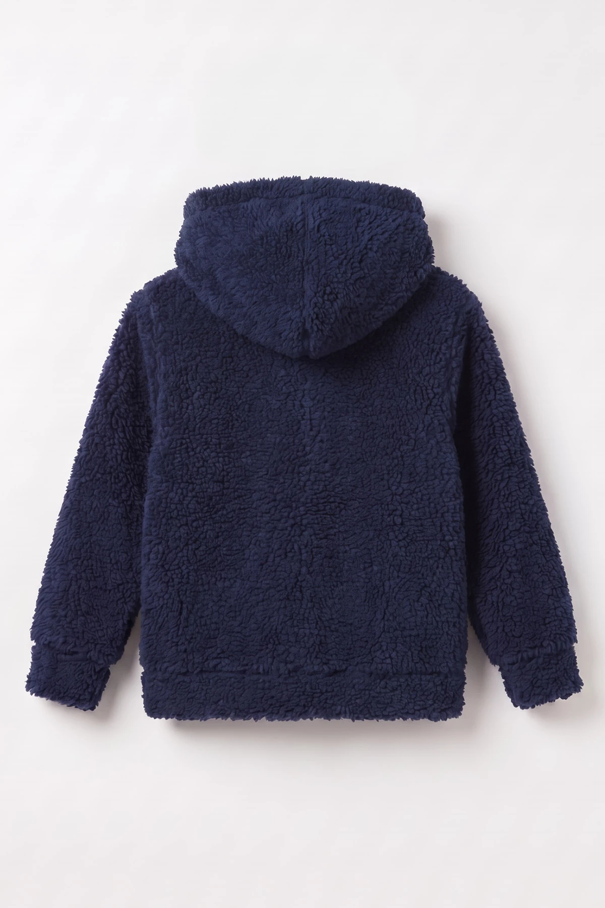 Lacivert (3-12 Yaş) Fermuarlı ve Kapüşonlu Erkek Çocuk Peluş Hırka 489018