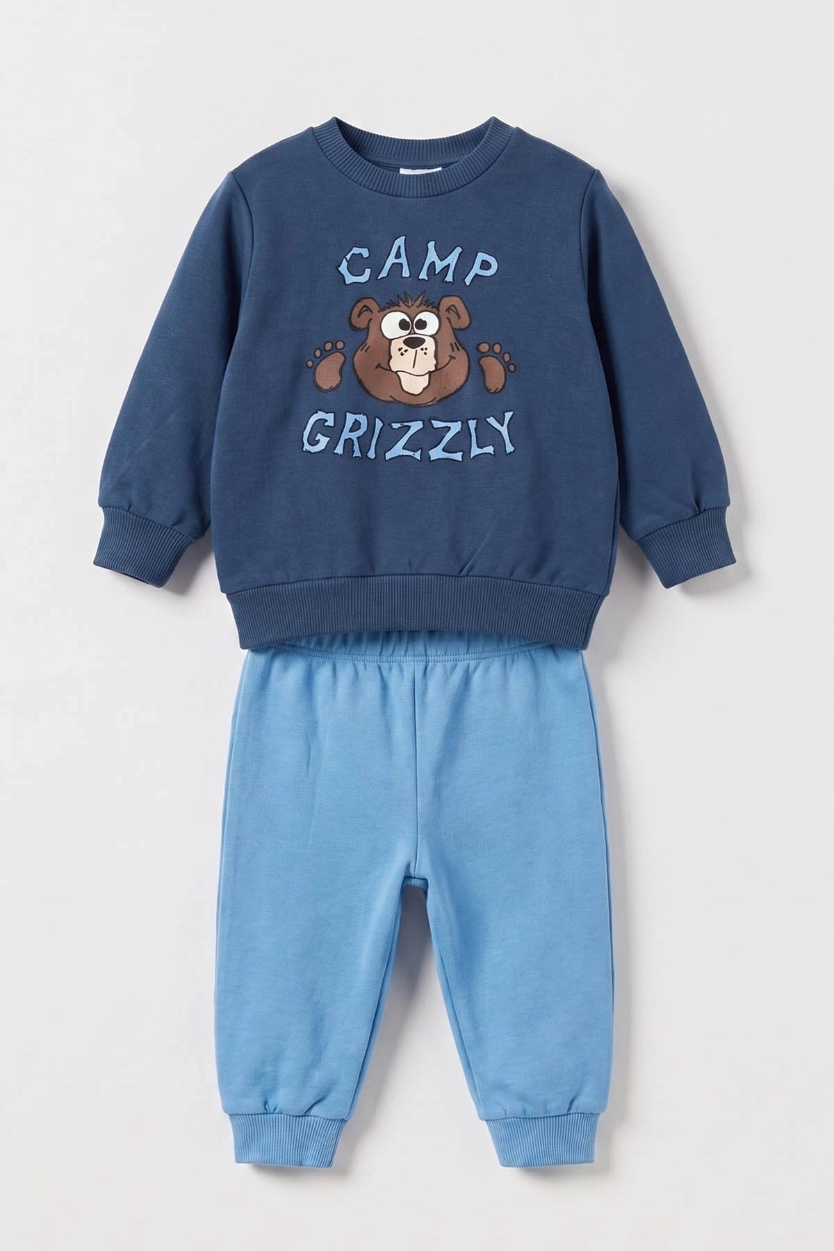 Lacivert (3-18 Ay) Camp Baskılı 2 İp Erkek Bebek Mevsimlik Takım 481169