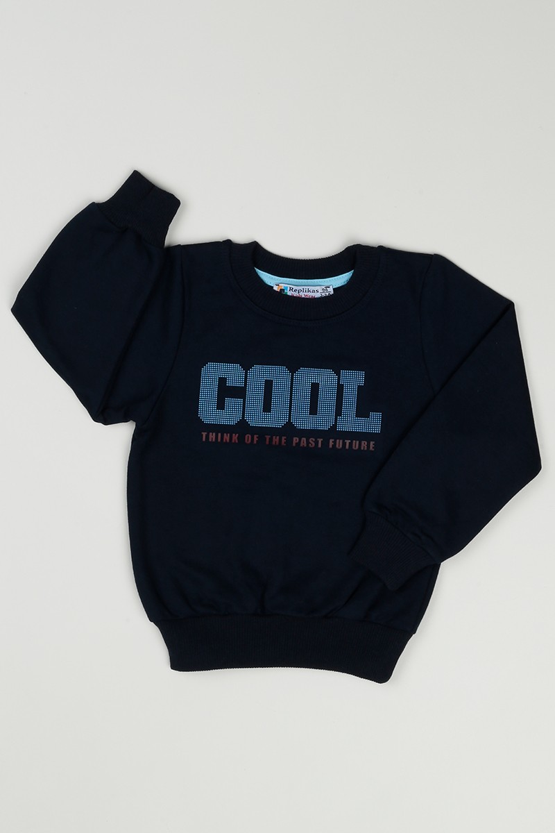 Lacivert (3-6 Yaş) Cool Baskılı Erkek Çocuk Sweatshirt 88875