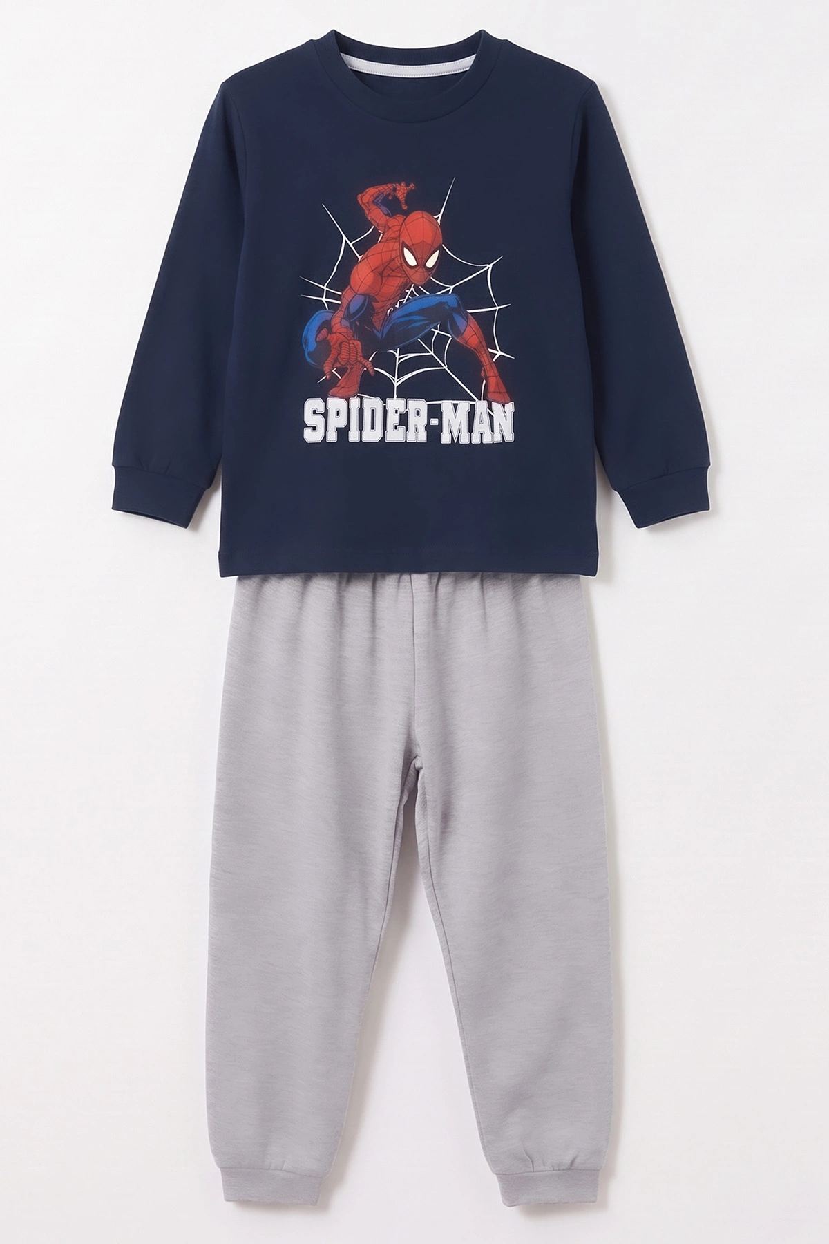 Lacivert (3-8 Yaş) Karakter Baskılı İnterlok Kumaş Erkek Çocuk Pijama Takım 491039