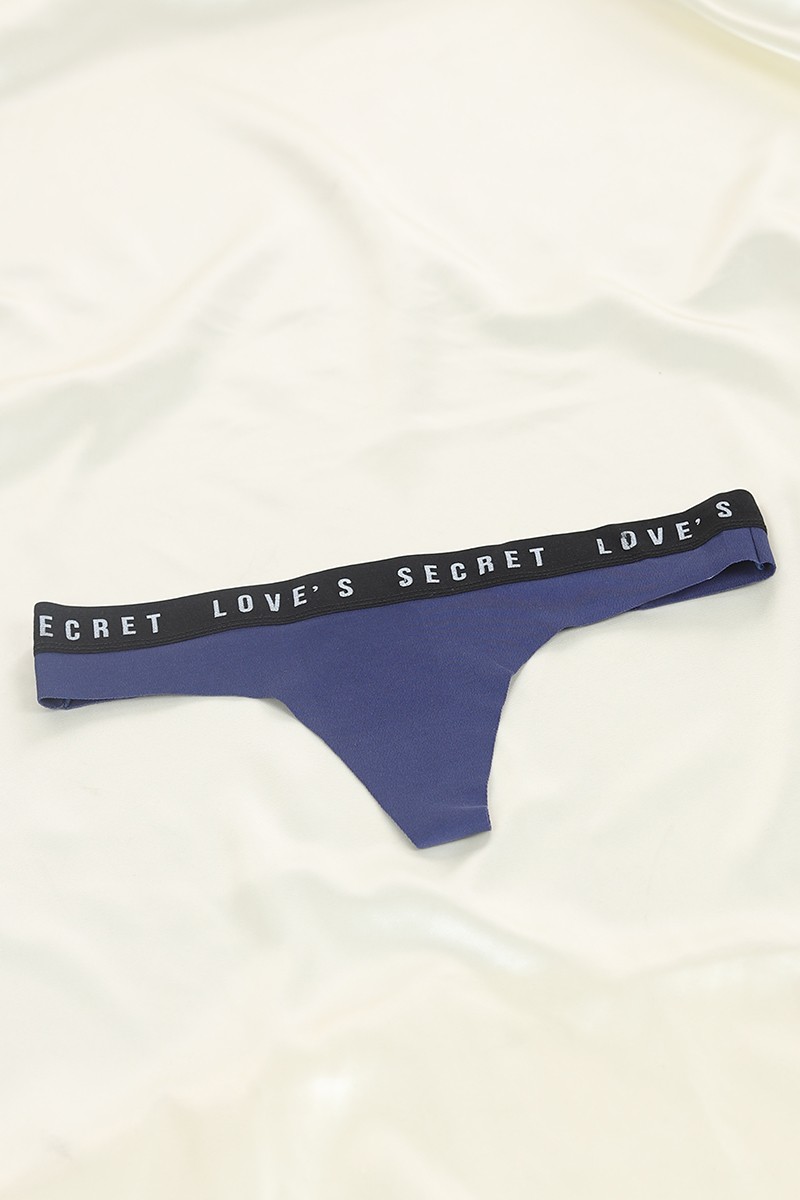 Lacivert 3908 Tanga Pamuk Lazer Bel Spor Lastikli Külot 99844