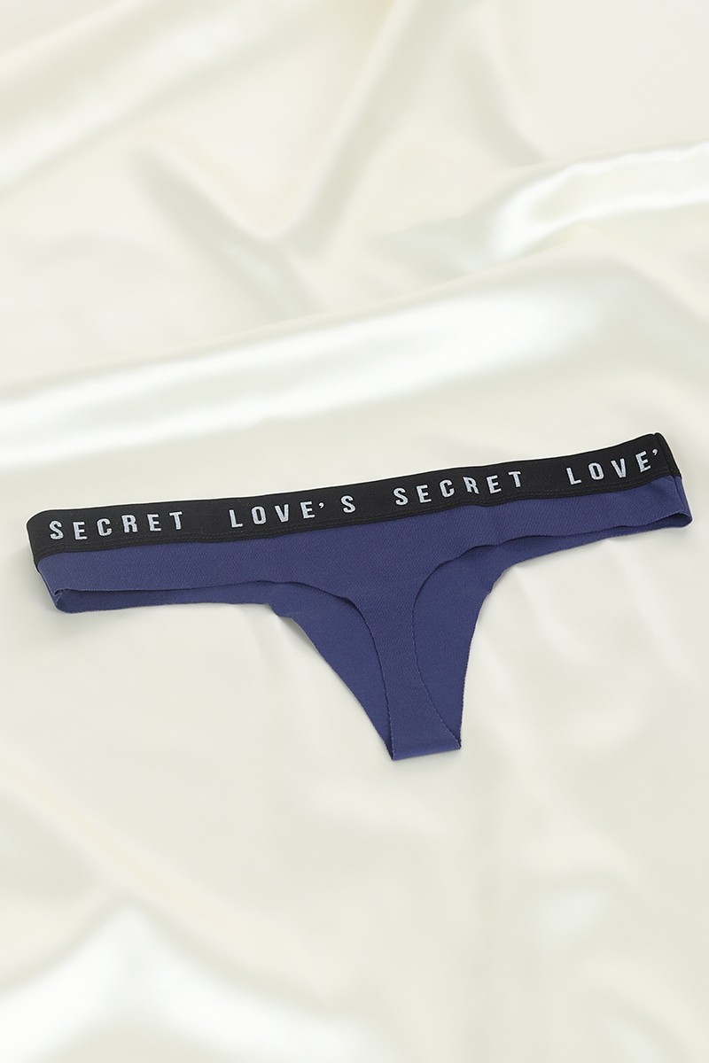 Lacivert 3908 Tanga Pamuk Lazer Bel Spor Lastikli Külot 99844