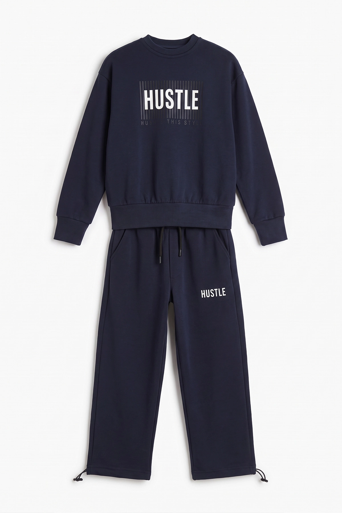 Lacivert (5-10 Yaş)Hustle Kabartma Baskılı Oysho Erkek Çocuk Takım 497526 497562