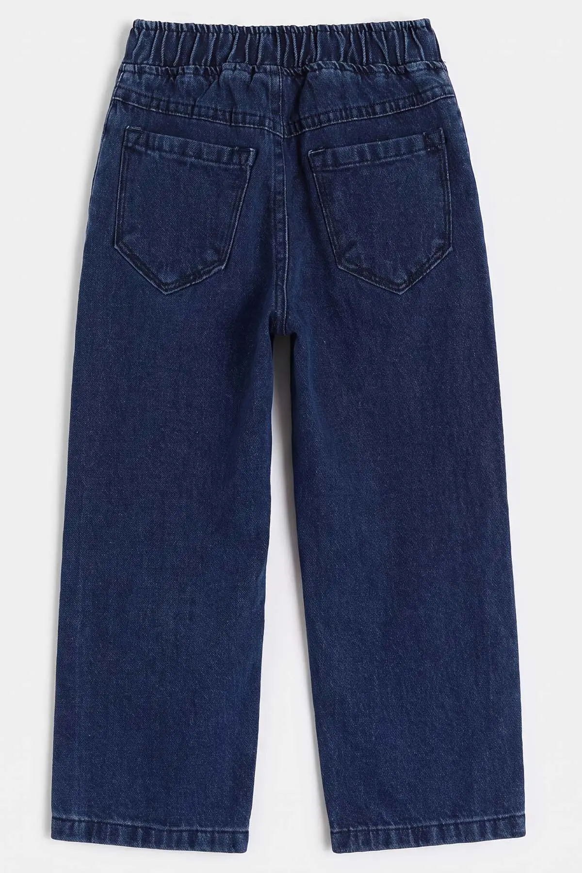 Lacivert (5-12 Yaş) Baggy Belden Bağlamalı Erkek Çocuk Kot Pantolon 490863