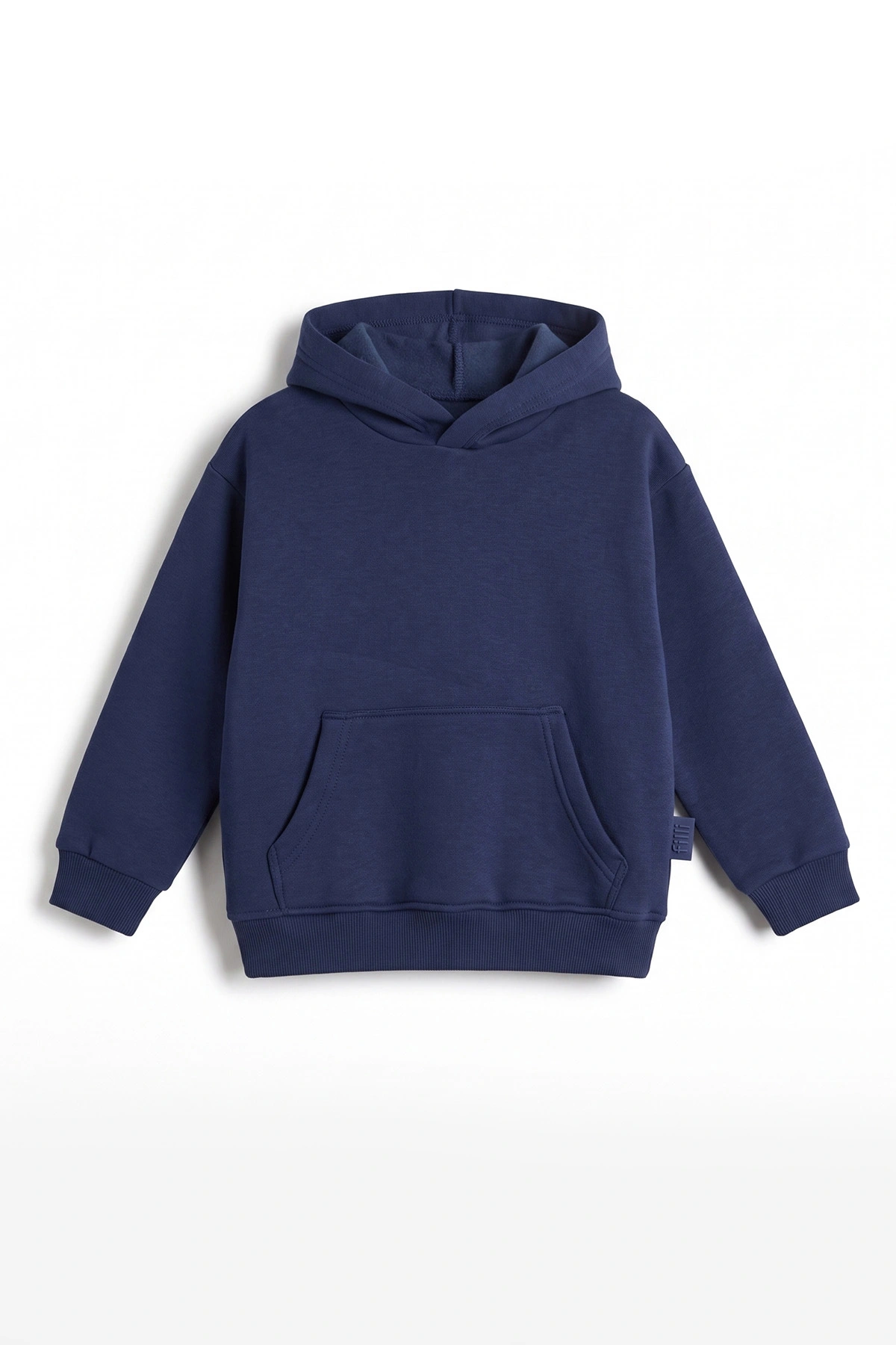 Lacivert (5-12 Yaş) Baskısız Kapüşonlu 3 İp Şardonlu Erkek Çocuk Sweatshirt 481761