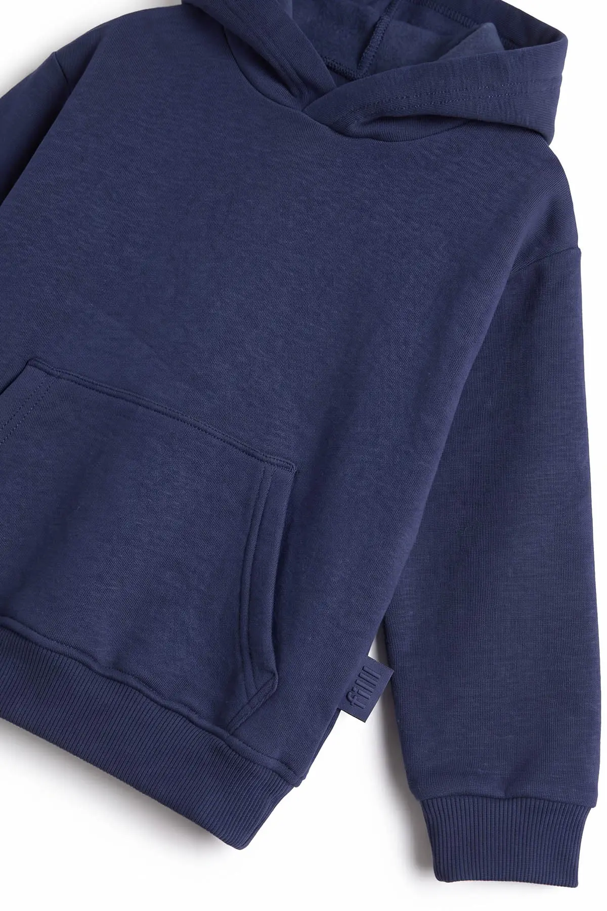 Lacivert (5-12 Yaş) Baskısız Kapüşonlu 3 İp Şardonlu Erkek Çocuk Sweatshirt 481761