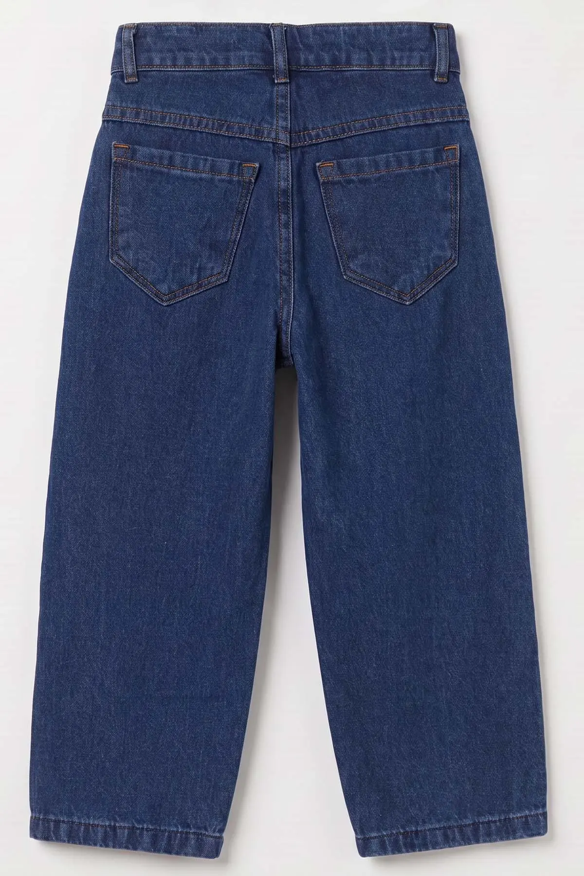 Lacivert (5-12 Yaş) Pensli  Baggy    Erkek  Çocuk Kot Pantolon 490868