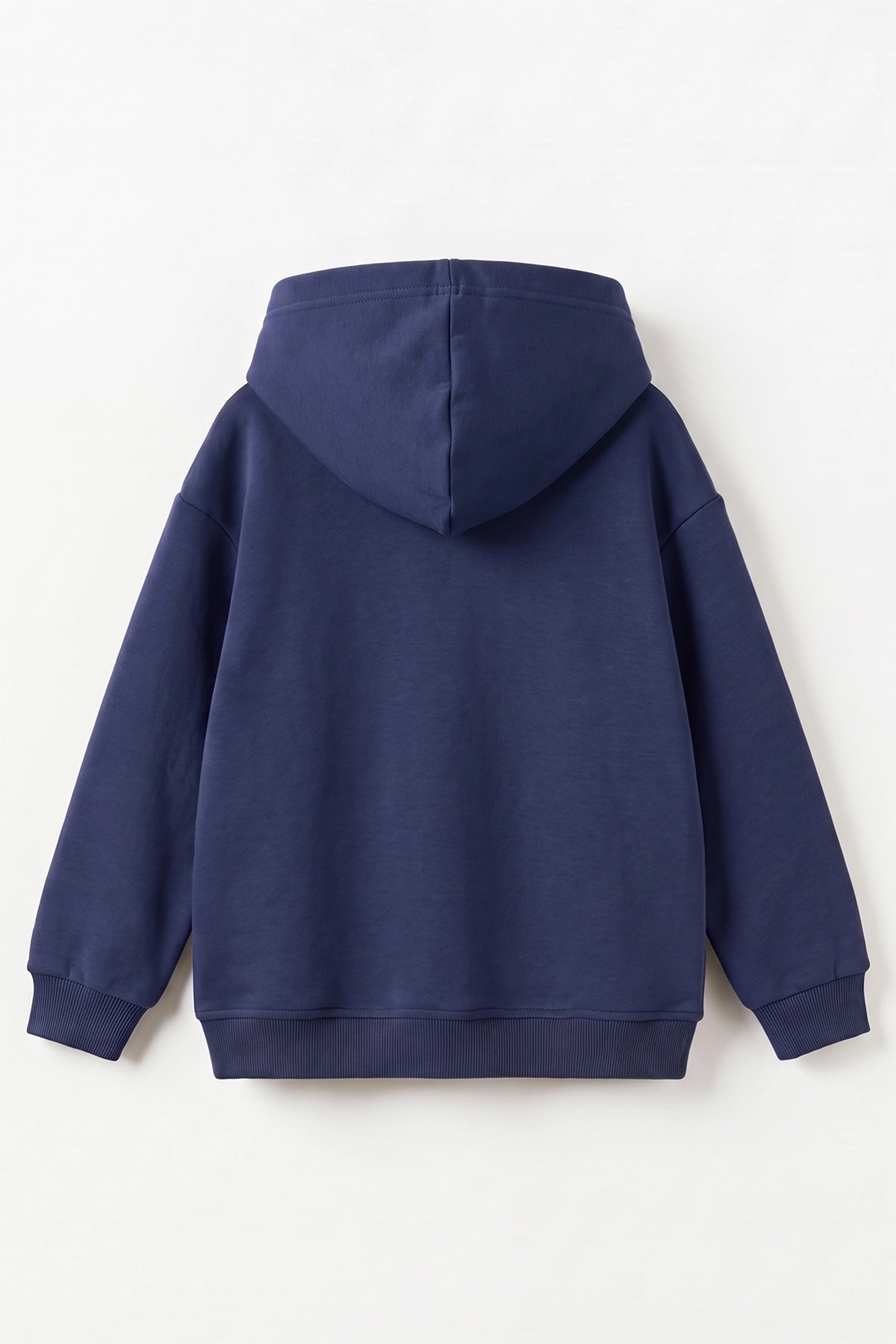 Lacivert (5-12 Yaş)Kapüşonlu Baskısız Üç İp Şardonlu Erkek Çocuk Sweatshirt 492185