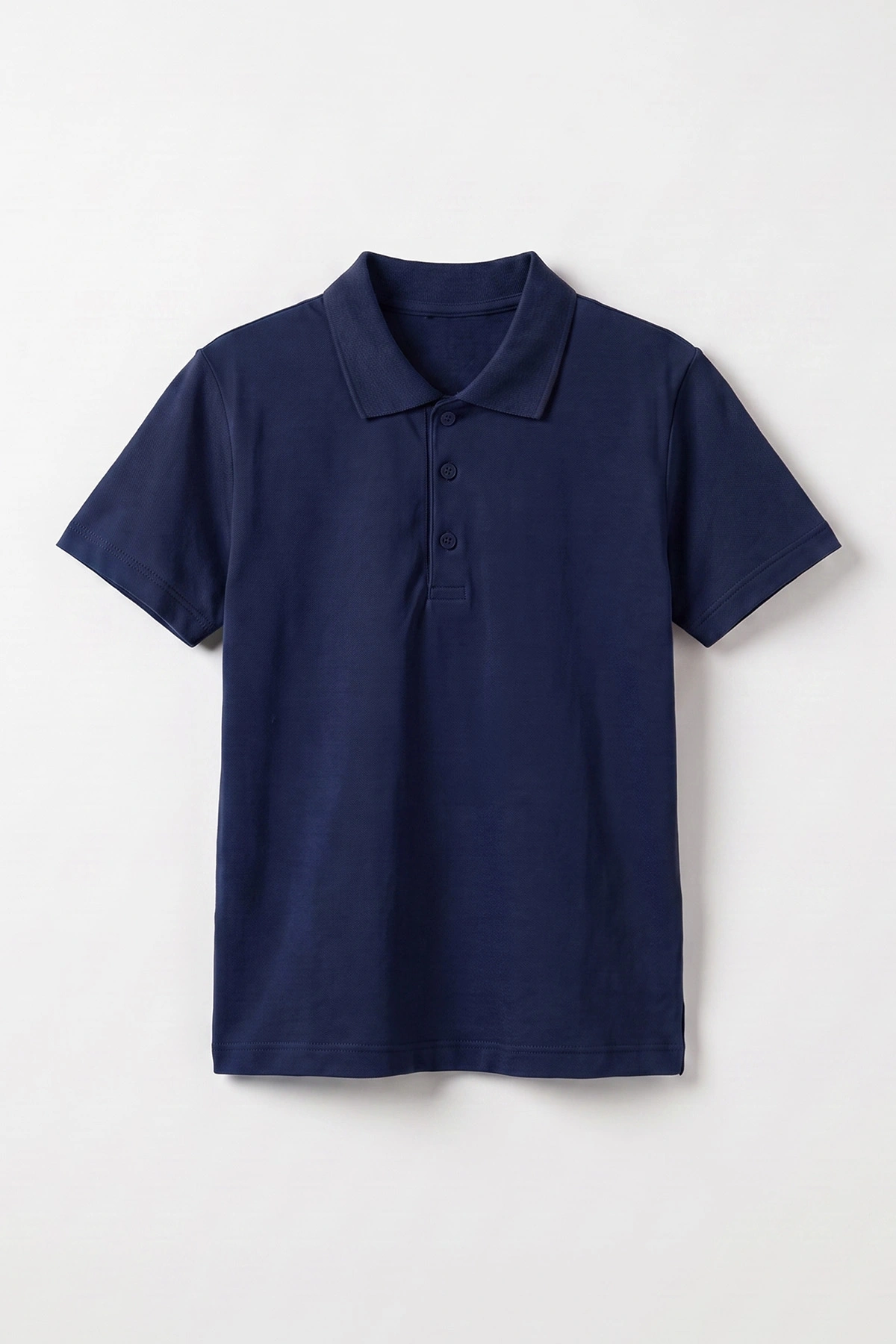 Lacivert (5-13 Yaş) Kısa Kol Polo Yaka Unisex Çocuk Okul Tişörtü 480886