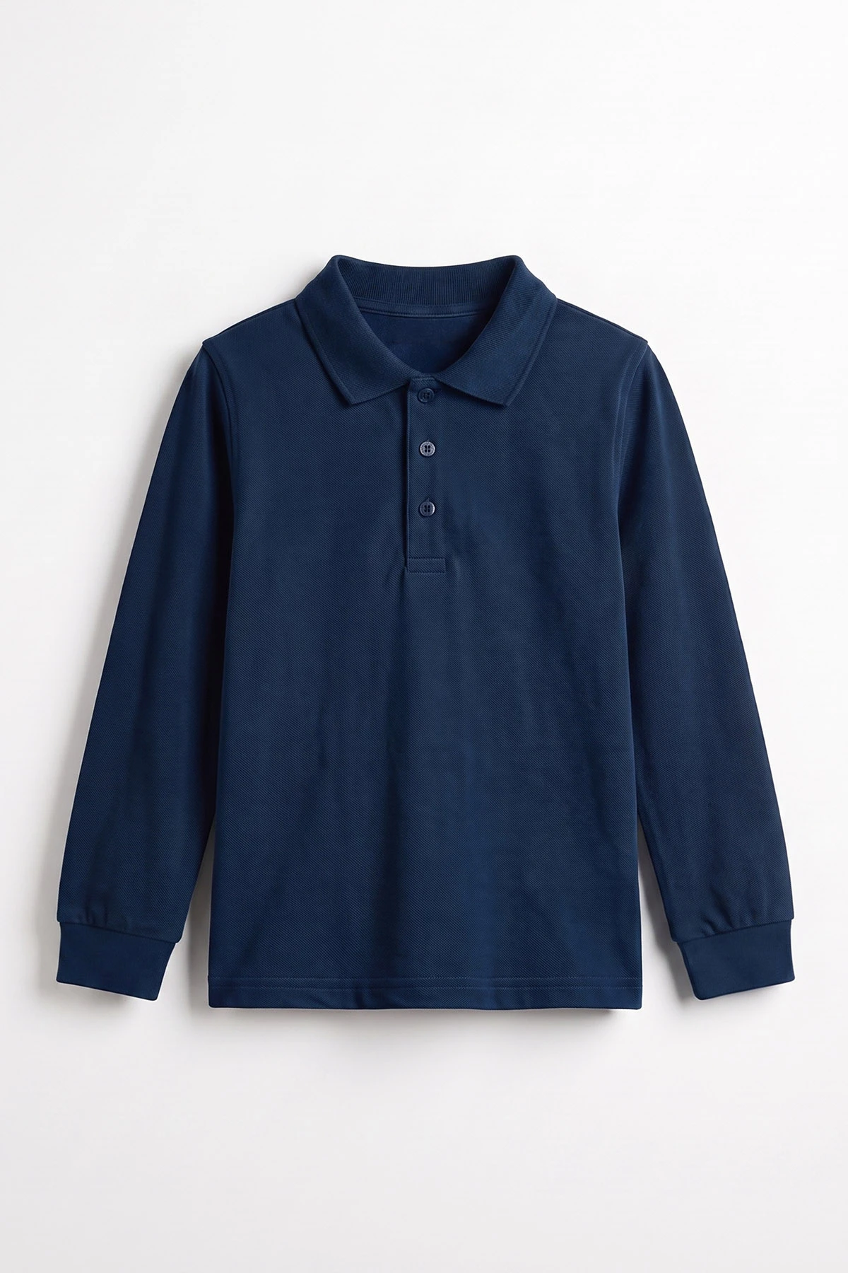 Lacivert (5-13 Yaş) Uzun Kol Polo Yaka Unisex Çocuk Okul Sweatshirt 480899