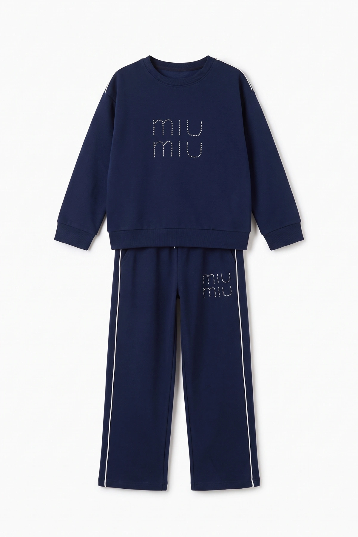 Lacivert (5-15 Yaş) Miu Miu Taş Baskılı Oysho Kız Çocuk Takım 497698