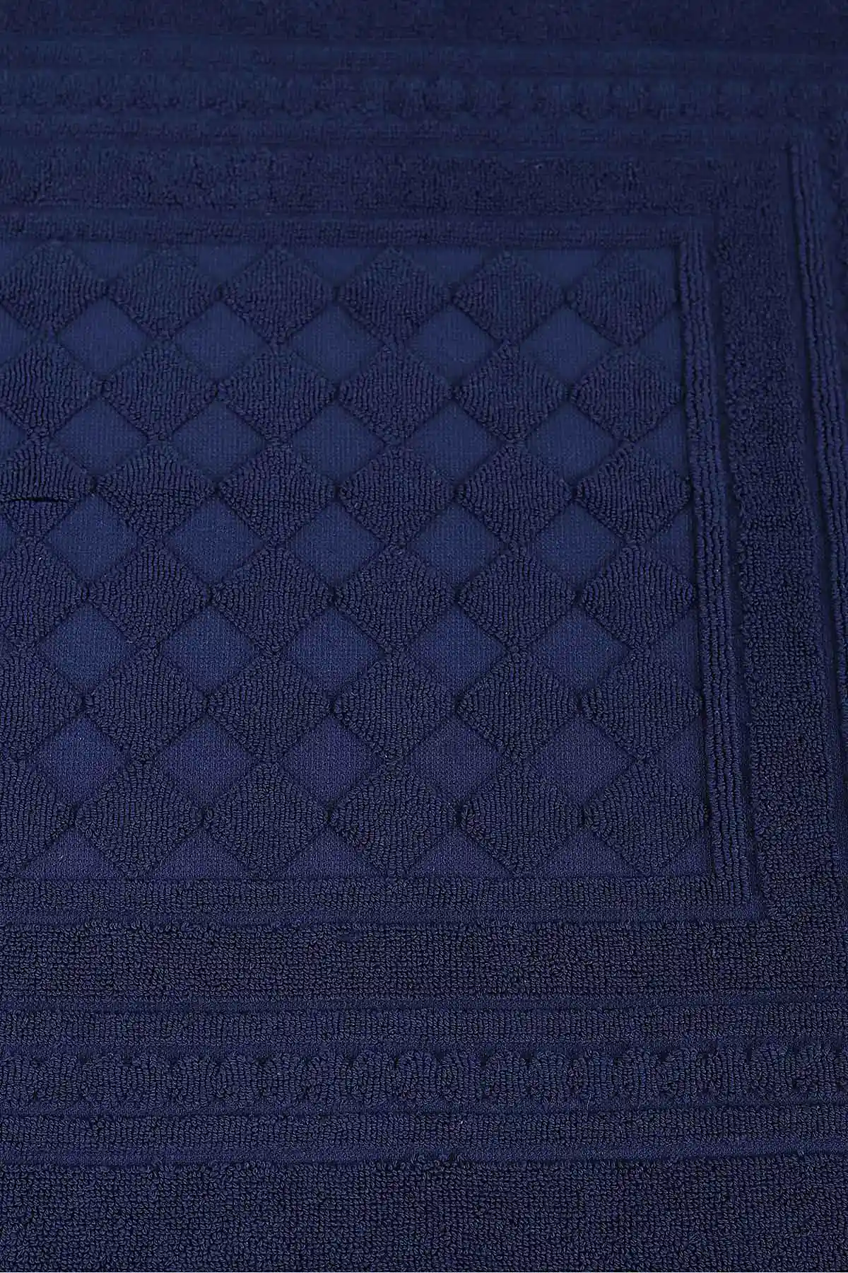 Lacivert 50x70 Cm Piramit Desenli Jakarlı Ayak Havlusu 448888